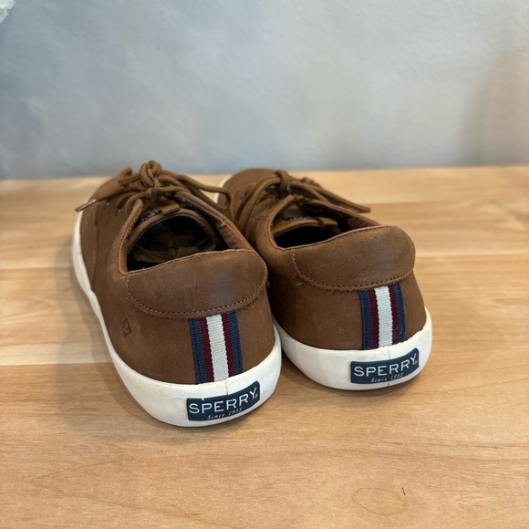 Youth Unisex 7 Sperry Spinnaker Washable Boat Nautical Leather Brown Shoes - Picture 3 of 11